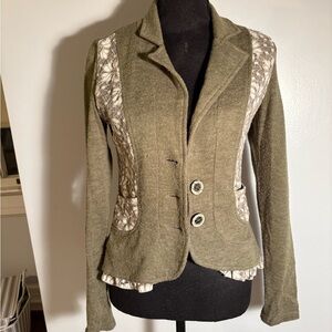 Mystree Light Brown Blazer with Patterned Details - Small